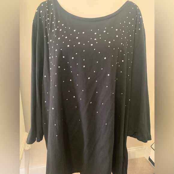 Catherines two top buy! Size 3X. One is black, other purple. Beaded in front - Picture 7 of 10